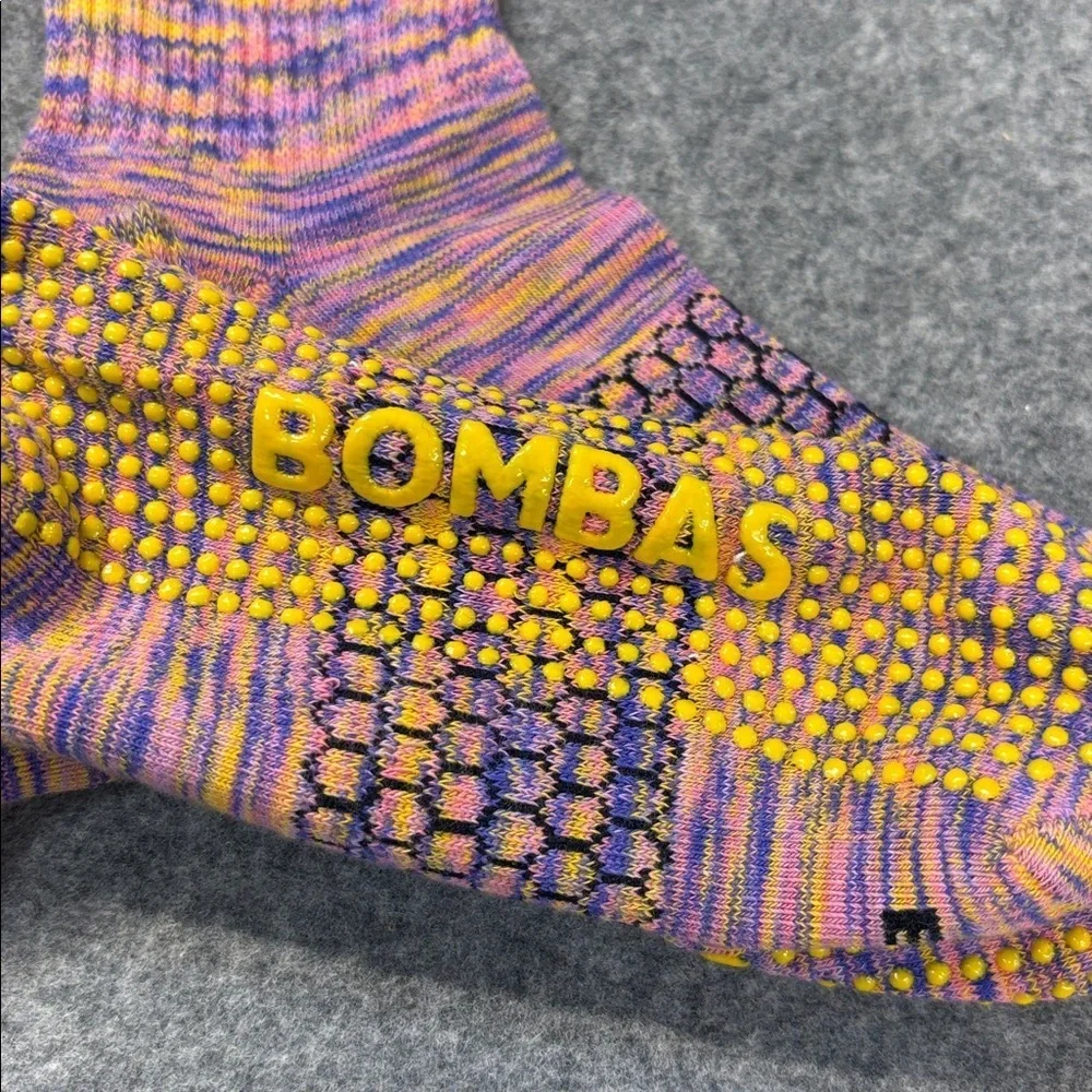 Bombas Grippers Space Dye Calf pink purple yellow marble Socks Med